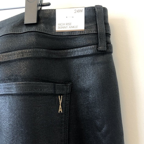 Vintage America High Rise Skinny Ankle Coated Jeans Black Women's Size 24W NWT’s - Picture 14 of 16